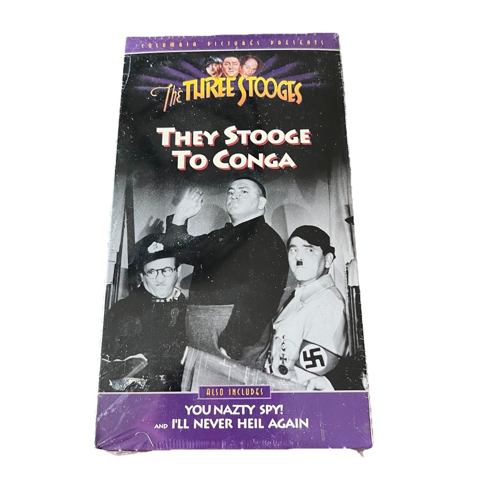 The Three Stooges They Stooge‎ To Conga VHS Vintage Classic New Sealed 1993